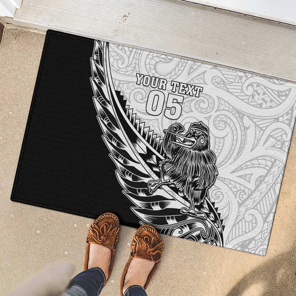New Zealand Kiwi Rugby Custom Rubber Doormat Go Champions Maori Pattern