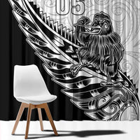 New Zealand Kiwi Rugby Custom Window Curtain Go Champions Maori Pattern
