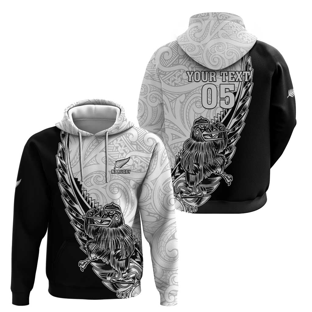 New Zealand Kiwi Rugby Custom Zip Hoodie Go Champions Maori Pattern