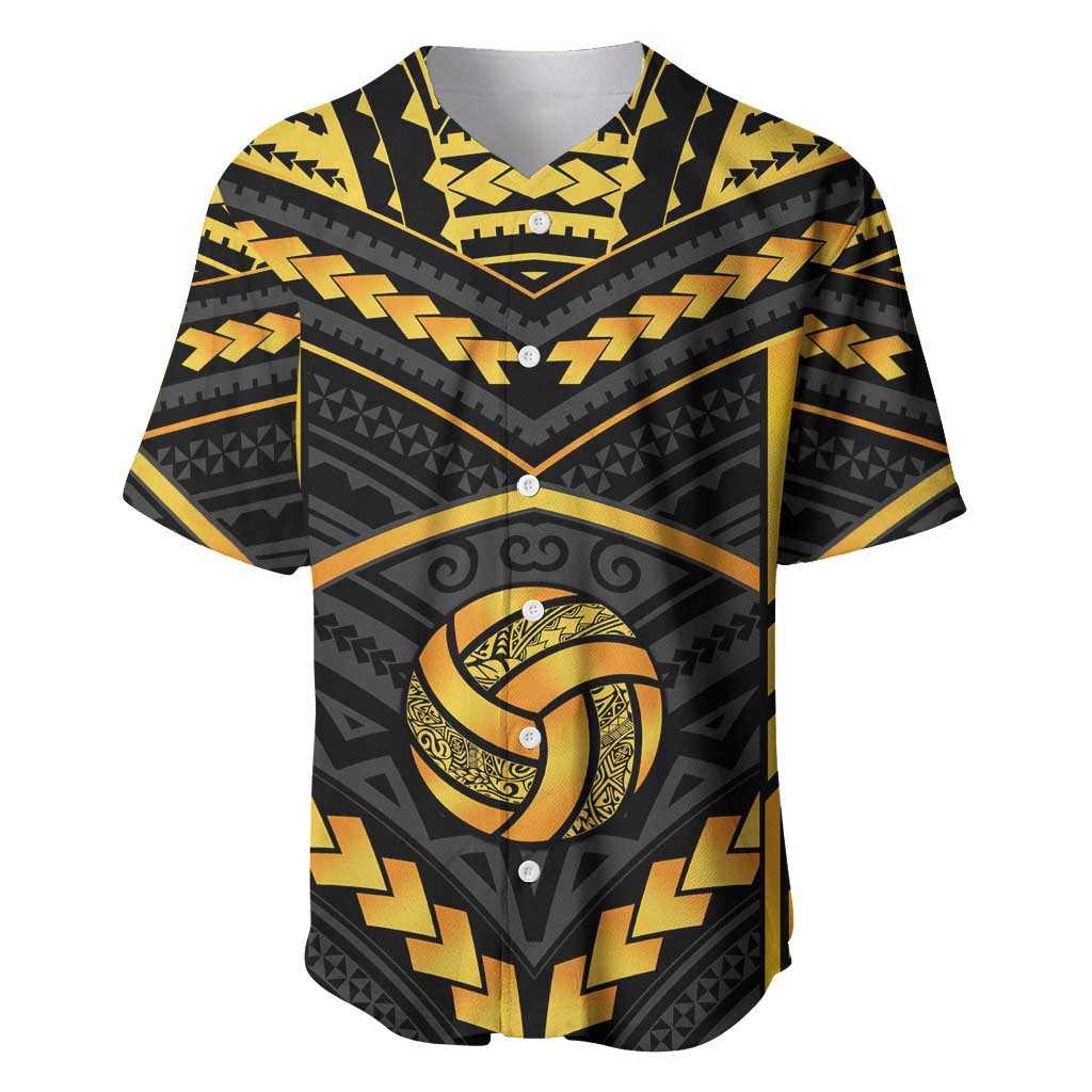 Custom Polynesia Beach Volleyball Baseball Jersey Gold Polynesian Tribal Pattern LT05 Gold - Polynesian Pride