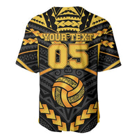 Custom Polynesia Beach Volleyball Baseball Jersey Gold Polynesian Tribal Pattern LT05 - Polynesian Pride