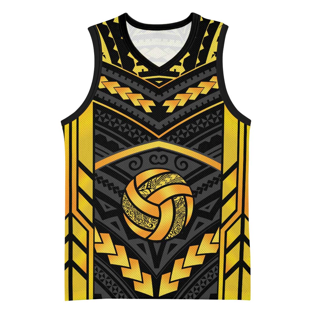 Custom Polynesia Beach Volleyball Basketball Jersey Gold Polynesian Tribal Pattern LT05 Unisex Gold - Polynesian Pride