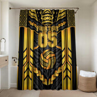 Custom Polynesia Beach Volleyball Bathroom Set Gold Polynesian Tribal Pattern - Polynesian Pride