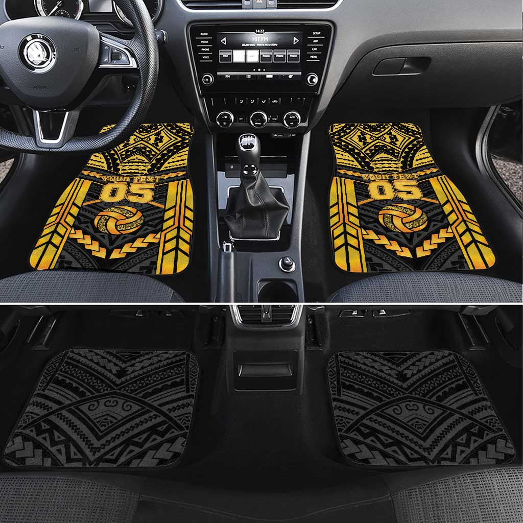 Custom Polynesia Beach Volleyball Car Mats Gold Polynesian Tribal Pattern LT05 Set 4pcs Gold - Polynesian Pride