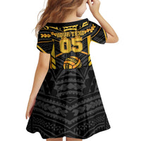 Custom Polynesia Beach Volleyball Family Matching Puletasi and Hawaiian Shirt Gold Polynesian Tribal Pattern LT05 - Polynesian Pride