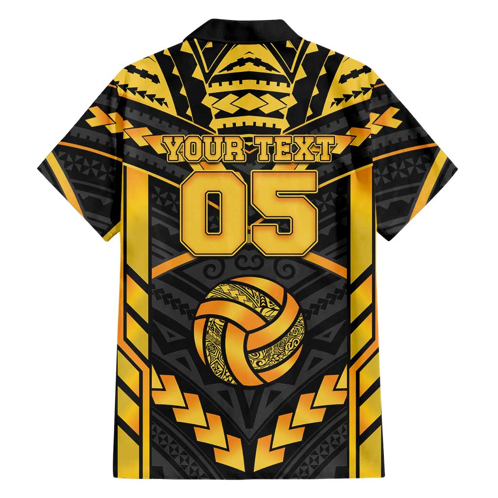 Custom Polynesia Beach Volleyball Family Matching Puletasi and Hawaiian Shirt Gold Polynesian Tribal Pattern LT05 - Polynesian Pride