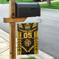 Custom Polynesia Beach Volleyball Garden Flag Gold Polynesian Tribal Pattern - Polynesian Pride