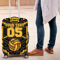 Custom Polynesia Beach Volleyball Luggage Cover Gold Polynesian Tribal Pattern - Polynesian Pride