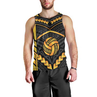 Custom Polynesia Beach Volleyball Men Tank Top Gold Polynesian Tribal Pattern LT05 - Polynesian Pride