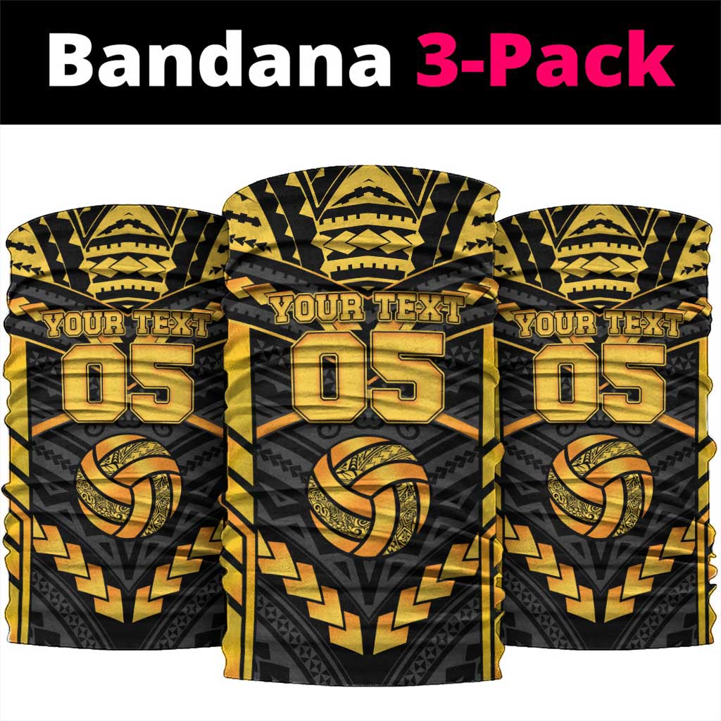 Custom Polynesia Beach Volleyball Neck Gaiter Gold Polynesian Tribal Pattern LT05 package One Size: 25*50cm Gold - Polynesian Pride