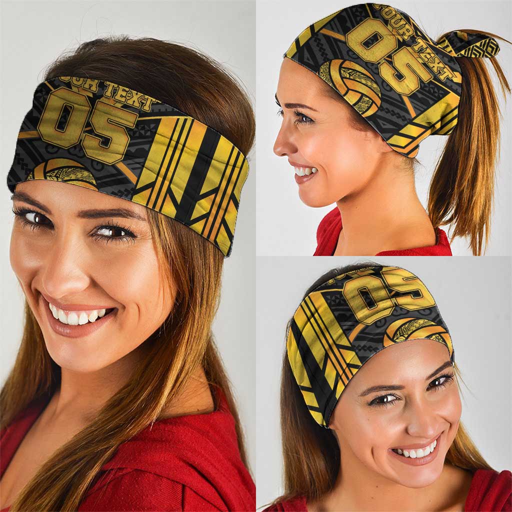 Custom Polynesia Beach Volleyball Neck Gaiter Gold Polynesian Tribal Pattern LT05 - Polynesian Pride