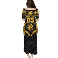 Custom Polynesia Beach Volleyball Puletasi Gold Polynesian Tribal Pattern LT05 - Polynesian Pride