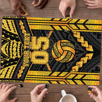 Custom Polynesia Beach Volleyball Puzzle Gold Polynesian Tribal Pattern LT05 - Polynesian Pride