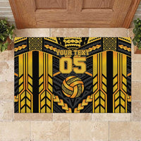 Custom Polynesia Beach Volleyball Rubber Doormat Gold Polynesian Tribal Pattern LT05 Gold - Polynesian Pride