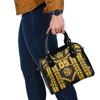 Custom Polynesia Beach Volleyball Shoulder Handbag Gold Polynesian Tribal Pattern LT05 - Polynesian Pride