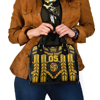 Custom Polynesia Beach Volleyball Shoulder Handbag Gold Polynesian Tribal Pattern LT05 - Polynesian Pride
