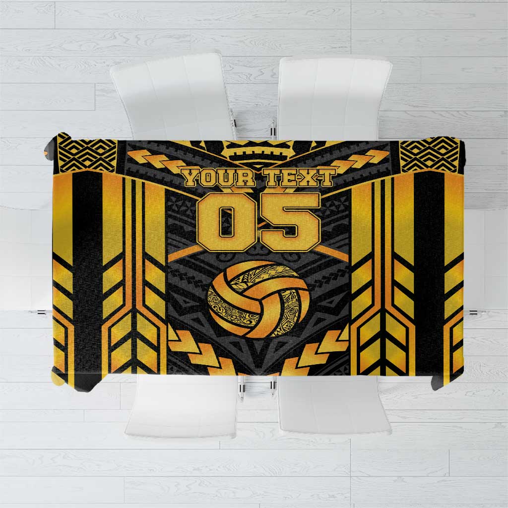 Custom Polynesia Beach Volleyball Tablecloth Gold Polynesian Tribal Pattern LT05 Gold - Polynesian Pride