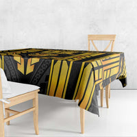 Custom Polynesia Beach Volleyball Tablecloth Gold Polynesian Tribal Pattern LT05 - Polynesian Pride