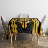 Custom Polynesia Beach Volleyball Tablecloth Gold Polynesian Tribal Pattern LT05 - Polynesian Pride