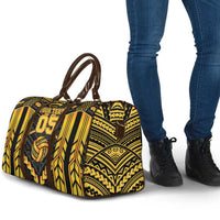 Custom Polynesia Beach Volleyball Travel Bag Gold Polynesian Tribal Pattern - Polynesian Pride