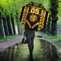 Custom Polynesia Beach Volleyball Umbrella Gold Polynesian Tribal Pattern LT05 - Polynesian Pride