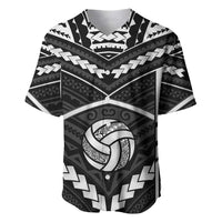 Custom Polynesia Beach Volleyball Baseball Jersey Polynesian Tribal Pattern LT05 Black - Polynesian Pride