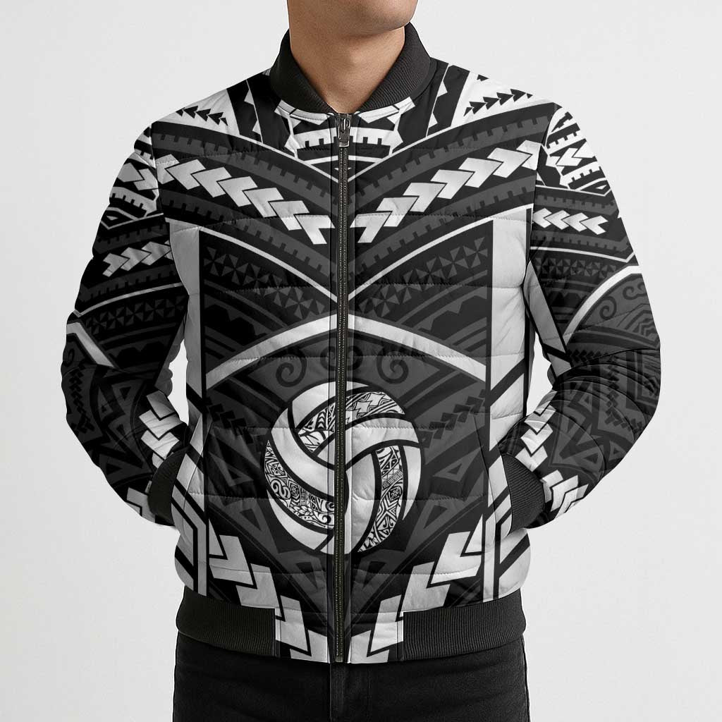 Custom Polynesia Beach Volleyball Bomber Puffer Jacket Polynesian Tribal Pattern LT05 - Polynesian Pride