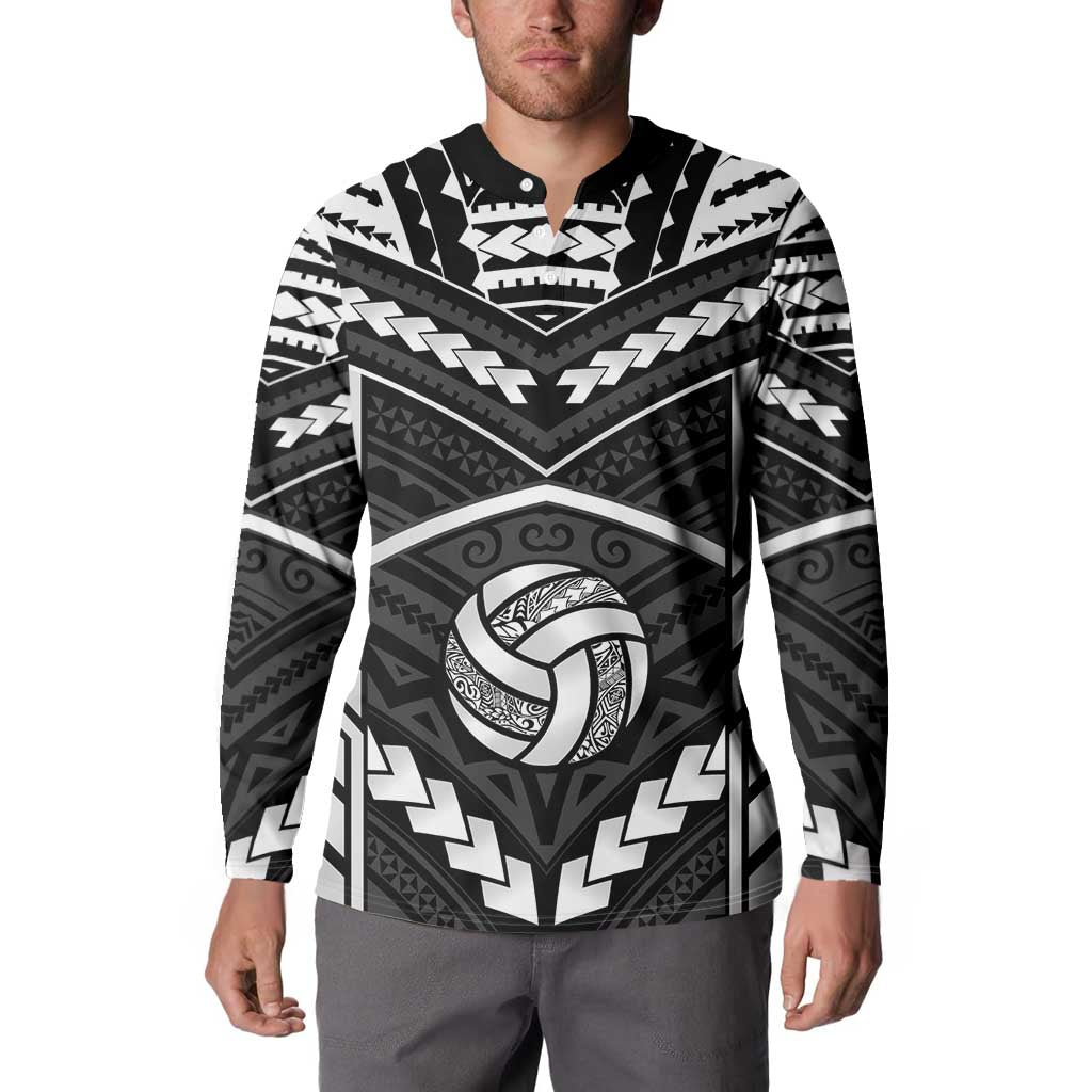 Custom Polynesia Beach Volleyball Button Sweatshirt Polynesian Tribal Pattern LT05 - Polynesian Pride