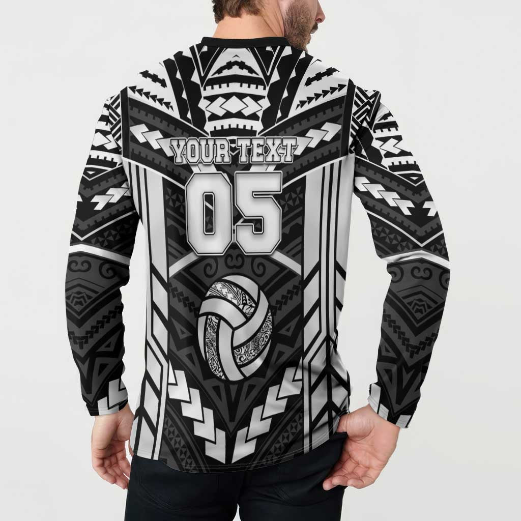 Custom Polynesia Beach Volleyball Button Sweatshirt Polynesian Tribal Pattern LT05 - Polynesian Pride
