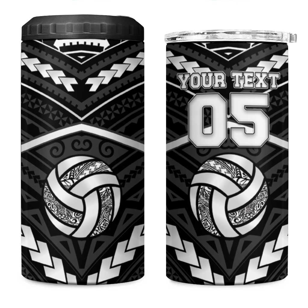 Custom Polynesia Beach Volleyball 4 in 1 Can Cooler Tumbler Polynesian Tribal Pattern LT05 One Size: 16 oz Black - Polynesian Pride