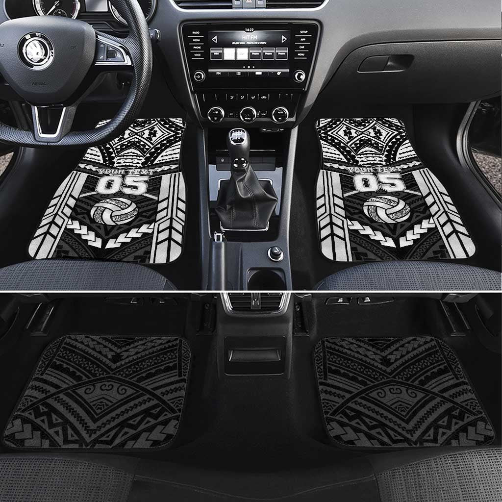 Custom Polynesia Beach Volleyball Car Mats Polynesian Tribal Pattern LT05 Set 4pcs Black - Polynesian Pride