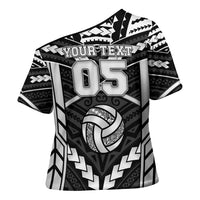 Custom Polynesia Beach Volleyball Cross Shoulder Shirt Polynesian Tribal Pattern LT05 - Polynesian Pride