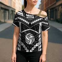 Custom Polynesia Beach Volleyball Cross Shoulder Shirt Polynesian Tribal Pattern LT05 - Polynesian Pride