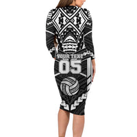 Custom Polynesia Beach Volleyball Family Matching Long Sleeve Bodycon Dress and Hawaiian Shirt Polynesian Tribal Pattern - Polynesian Pride