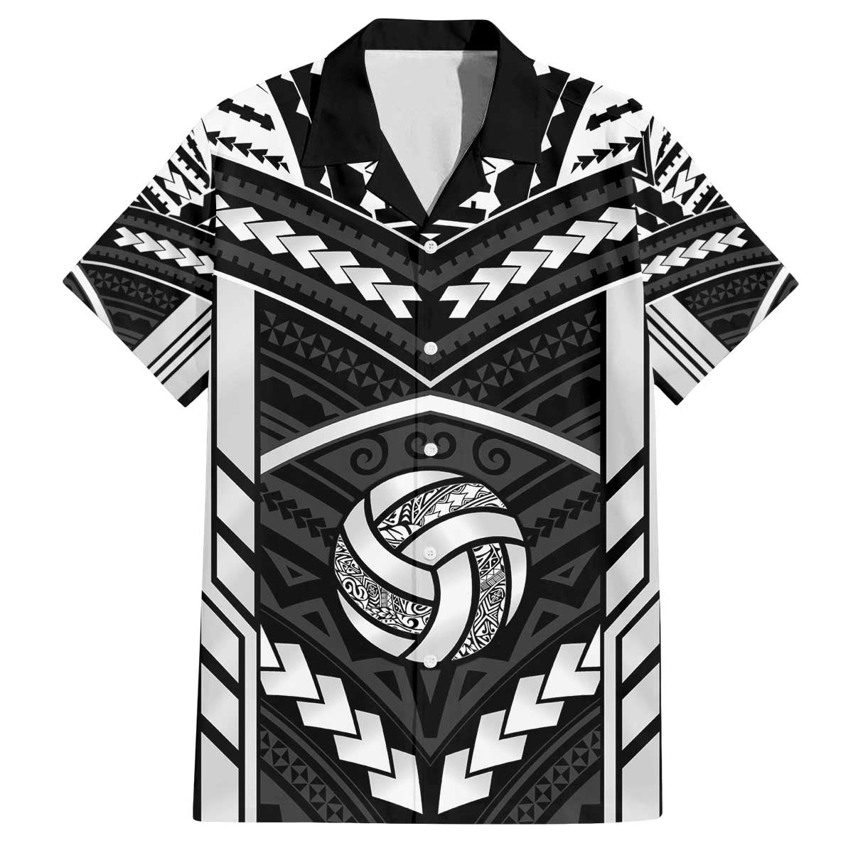 Custom Polynesia Beach Volleyball Family Matching Off The Shoulder Long Sleeve Dress and Hawaiian Shirt Polynesian Tribal Pattern - Polynesian Pride