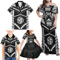 Custom Polynesia Beach Volleyball Family Matching Off Shoulder Maxi Dress and Hawaiian Shirt Polynesian Tribal Pattern - Polynesian Pride