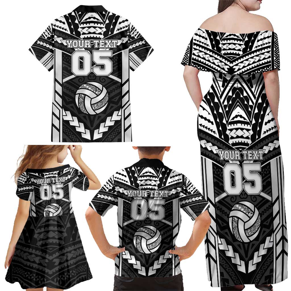 Custom Polynesia Beach Volleyball Family Matching Off Shoulder Maxi Dress and Hawaiian Shirt Polynesian Tribal Pattern - Polynesian Pride