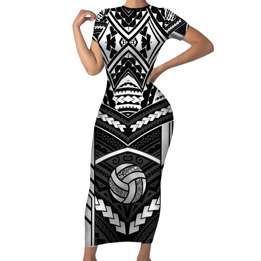 Custom Polynesia Beach Volleyball Family Matching Short Sleeve Bodycon Dress and Hawaiian Shirt Polynesian Tribal Pattern - Polynesian Pride