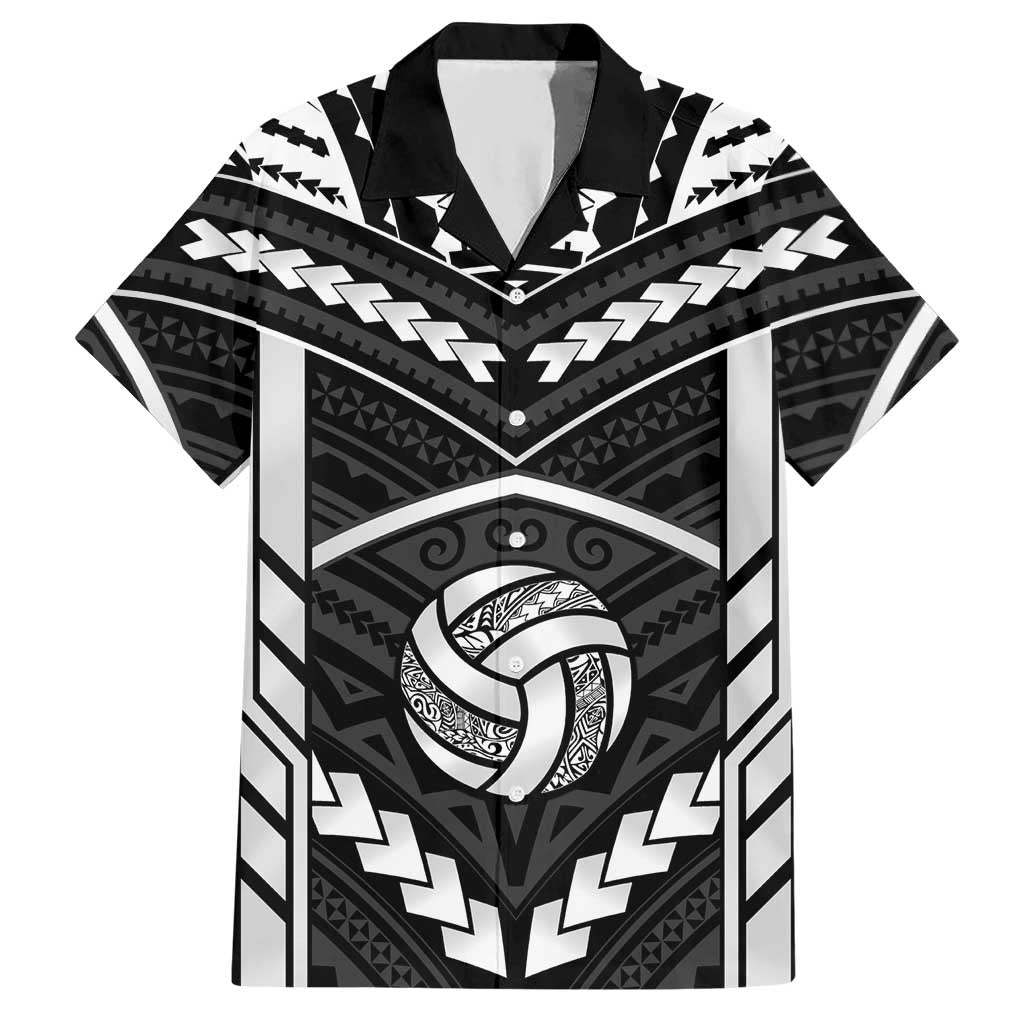 Custom Polynesia Beach Volleyball Hawaiian Shirt Polynesian Tribal Pattern LT05 Black - Polynesian Pride