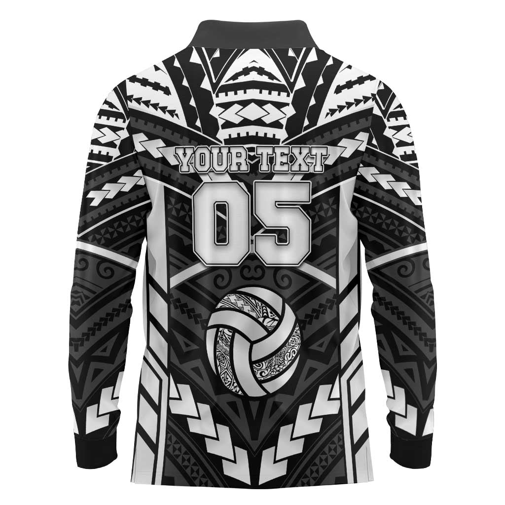 Custom Polynesia Beach Volleyball Long Sleeve Polo Shirt Polynesian Tribal Pattern LT05 - Polynesian Pride