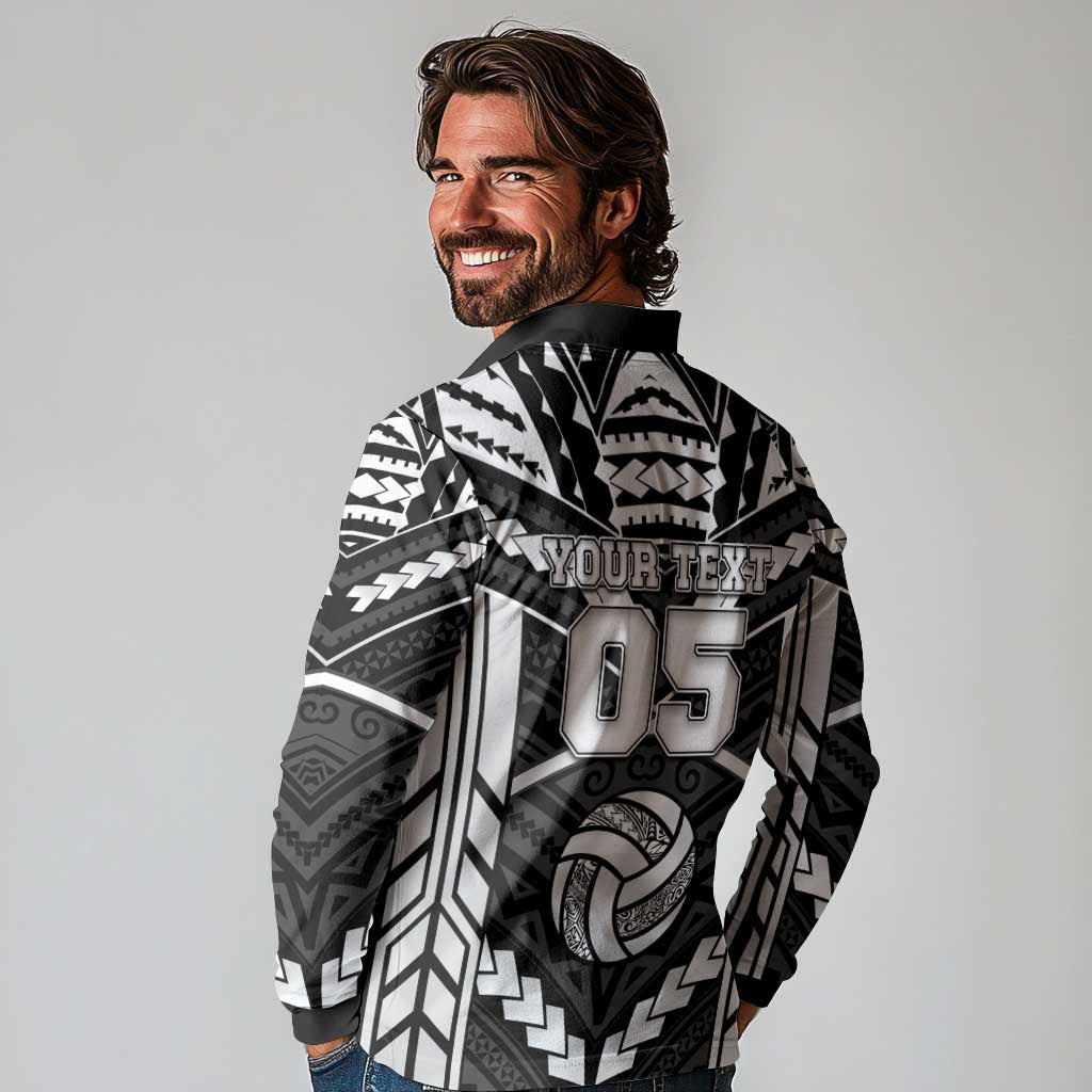 Custom Polynesia Beach Volleyball Long Sleeve Polo Shirt Polynesian Tribal Pattern LT05 - Polynesian Pride