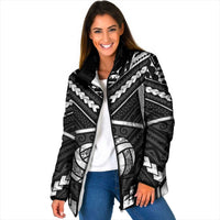 Custom Polynesia Beach Volleyball Padded Jacket Polynesian Tribal Pattern LT05 Women Black - Polynesian Pride