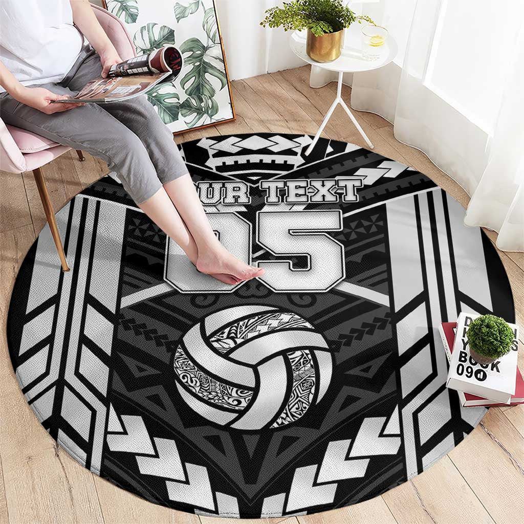 Custom Polynesia Beach Volleyball Round Carpet Polynesian Tribal Pattern - Polynesian Pride