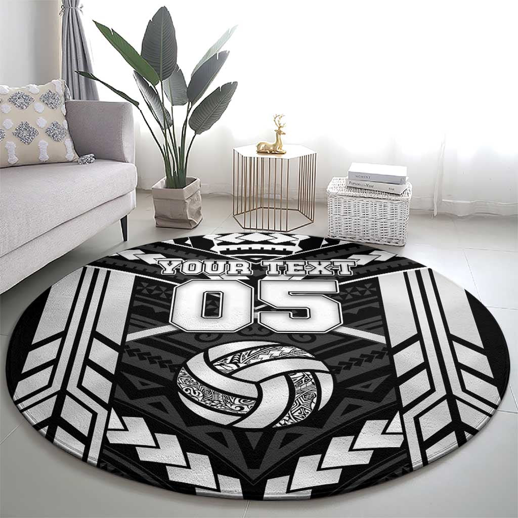 Custom Polynesia Beach Volleyball Round Carpet Polynesian Tribal Pattern - Polynesian Pride