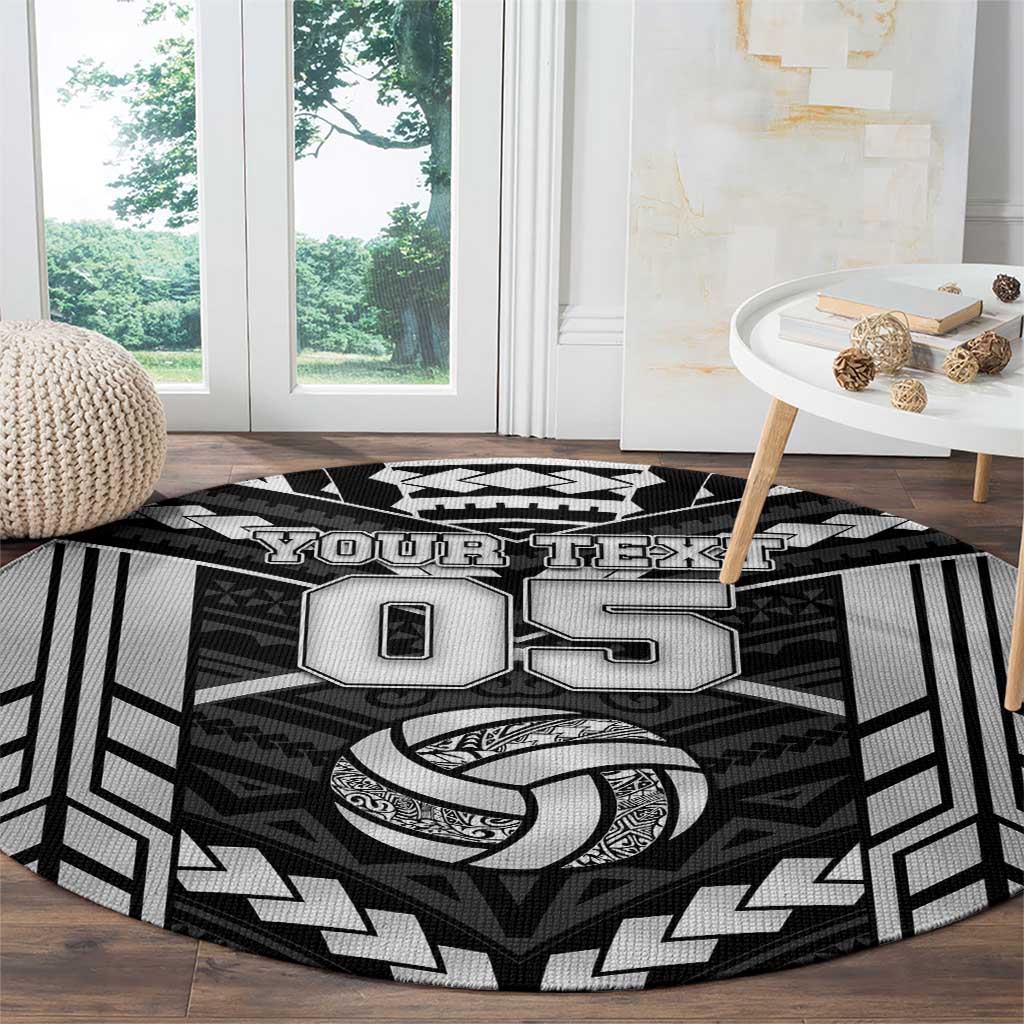 Custom Polynesia Beach Volleyball Round Carpet Polynesian Tribal Pattern - Polynesian Pride