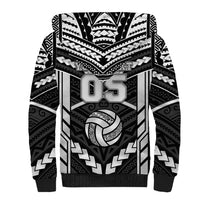 Custom Polynesia Beach Volleyball Sherpa Hoodie Polynesian Tribal Pattern - Polynesian Pride