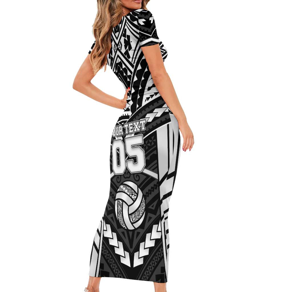 Custom Polynesia Beach Volleyball Short Sleeve Bodycon Dress Polynesian Tribal Pattern LT05 - Polynesian Pride