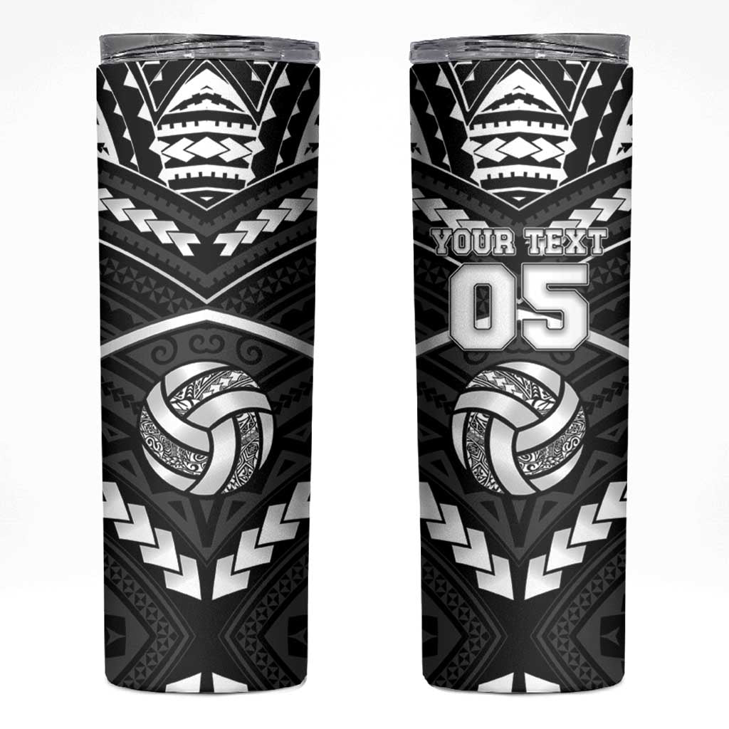 Custom Polynesia Beach Volleyball Skinny Tumbler Polynesian Tribal Pattern - Polynesian Pride