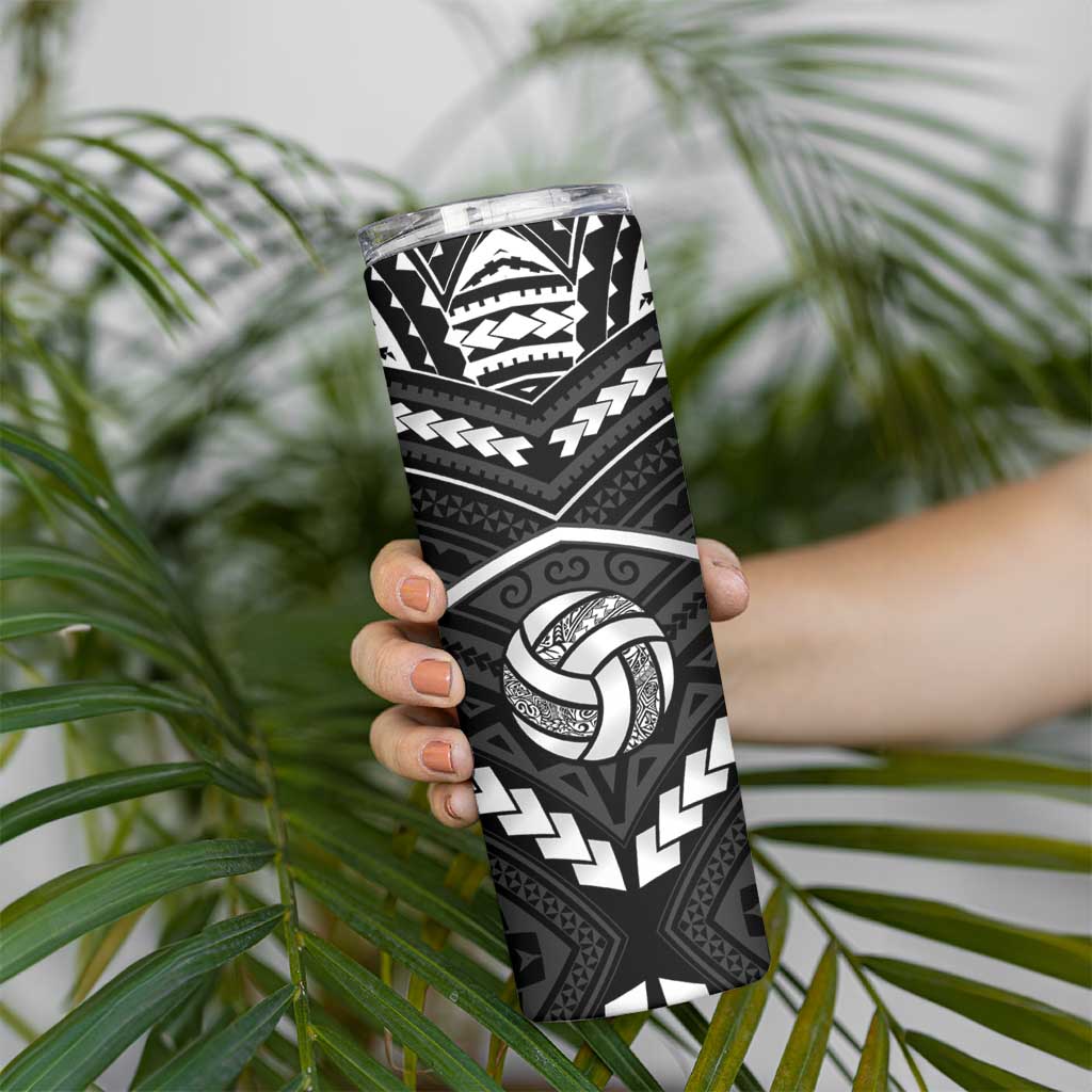 Custom Polynesia Beach Volleyball Skinny Tumbler Polynesian Tribal Pattern - Polynesian Pride