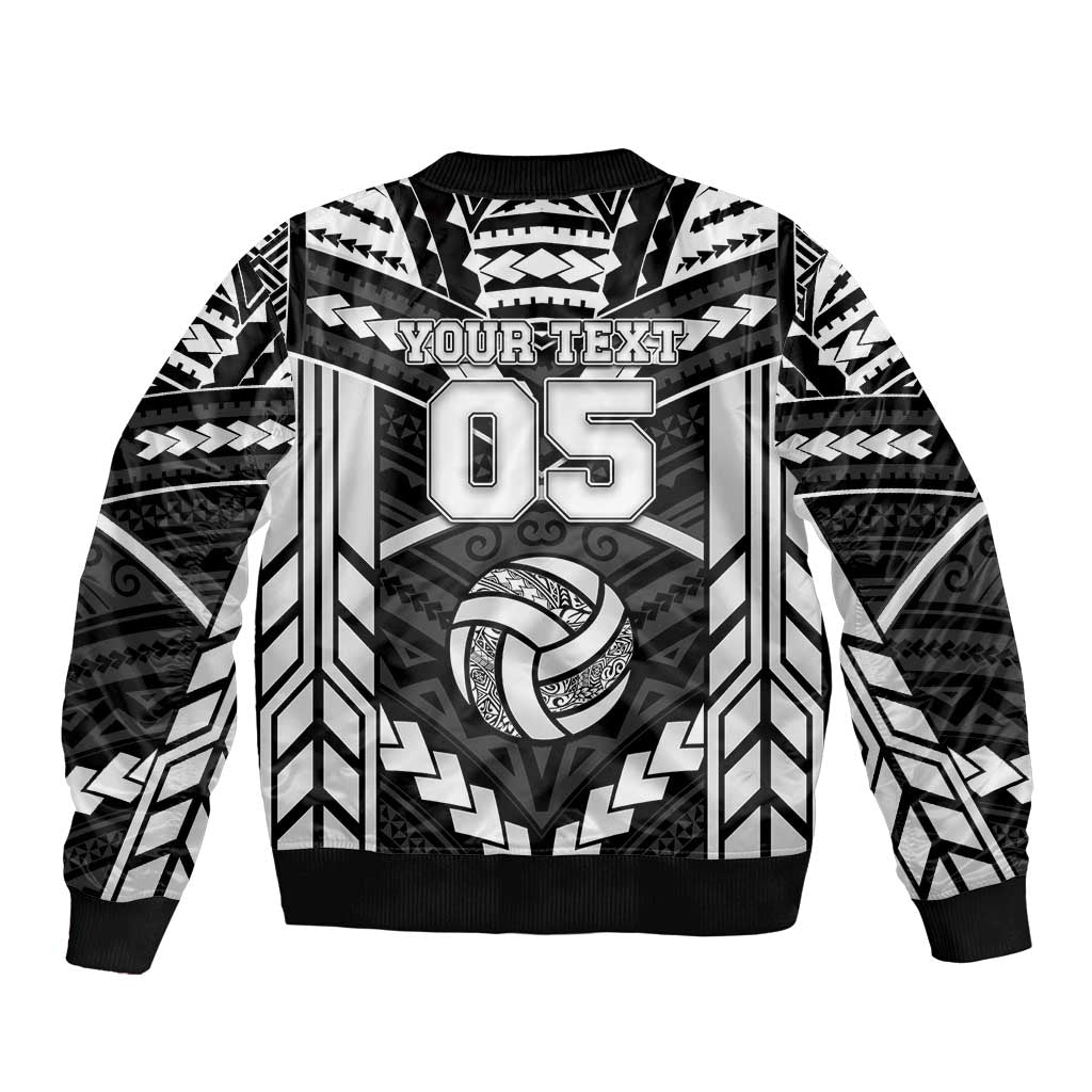 Custom Polynesia Beach Volleyball Sleeve Zip Bomber Jacket Polynesian Tribal Pattern - Polynesian Pride